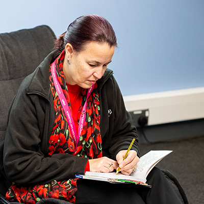 staff drawing in the breath room